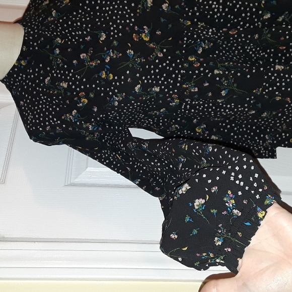 Art Class Floral Long sleeve Ruffle tiered High Neck boho Top Girls XL Women S - Picture 6 of 14